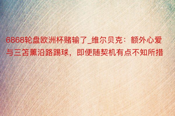 6868轮盘欧洲杯赌输了_维尔贝克：额外心爱与三笘薰沿路踢球，即便随契机有点不知所措