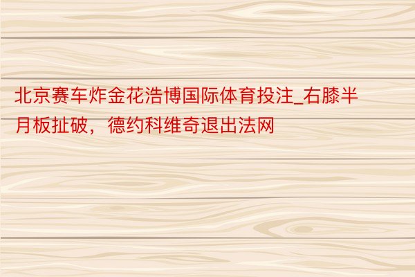 北京赛车炸金花浩博国际体育投注_右膝半月板扯破，德约科维奇退出法网